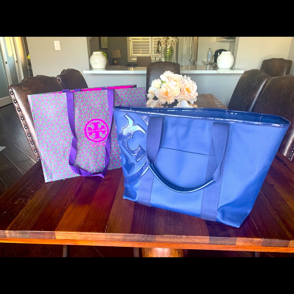 Tory Burch Navy or Cobalt Blue Tote